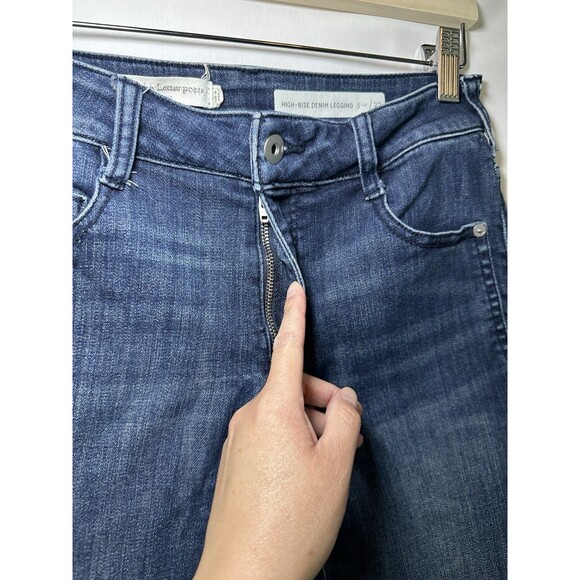 Pilcro and the Letterpress Anthro High Rise Denim Leggings Blue Jeans Women's 27 - Picture 4 of 13